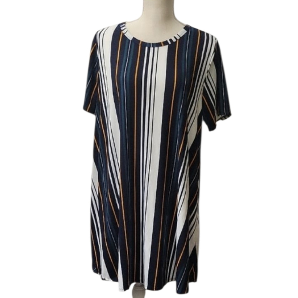 MRT 1030 Striped Short Sleeve Dress
